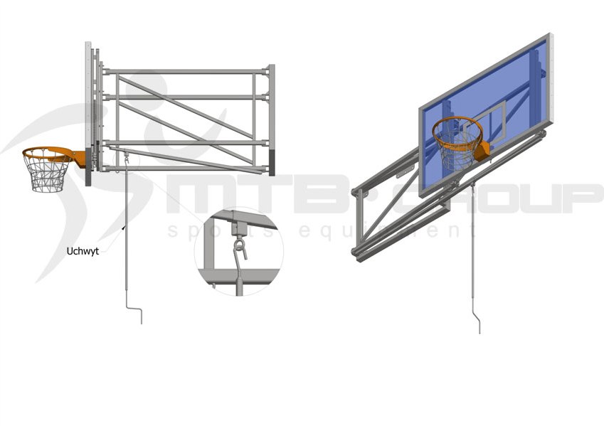 SUPPORTED TILTING BASKETBALL CONSTRUCTION 250-400 CM