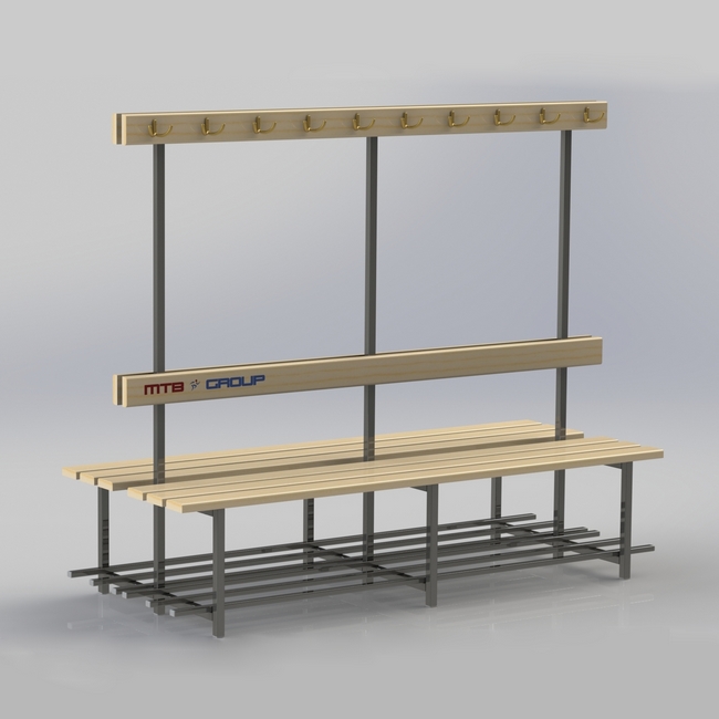 DOUBLE-SIDED CHANGING ROOM BENCH
